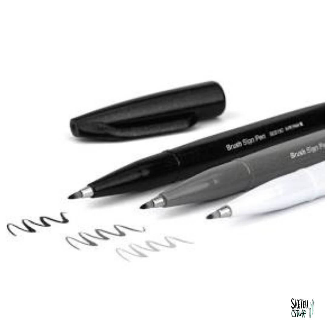 Pentel Handlettering Brush Sign Pen - Shadow Edition | Sketch-Stuff