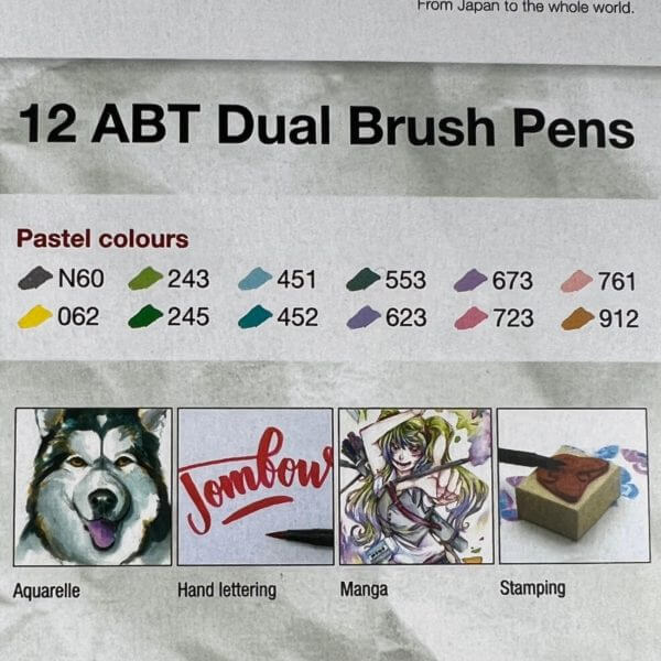 12 ABT Dual Brush Pens Pastel colours
