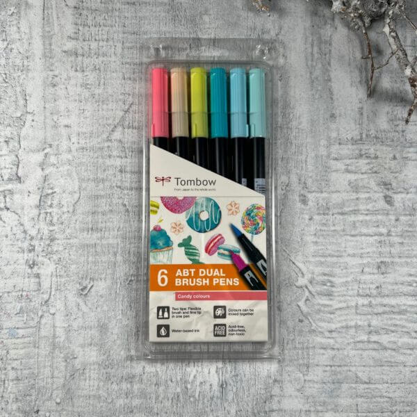 6 ABT Dual Brush Pens Candy colours