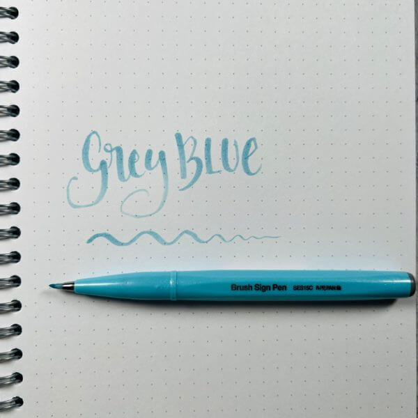 Pentel Sign Pen Brush COLOR grey blue